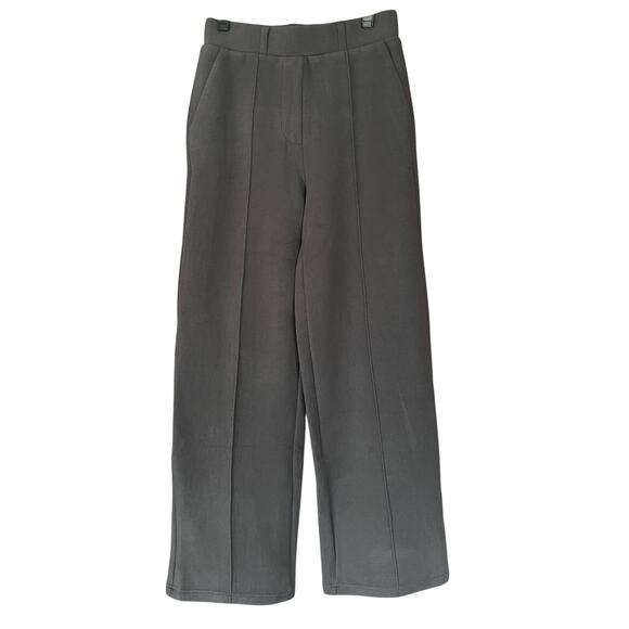 ogl Pants - OGL FuzzLuxe Pant Straight Leg High Waisted Pull On Deep Grey Size XS